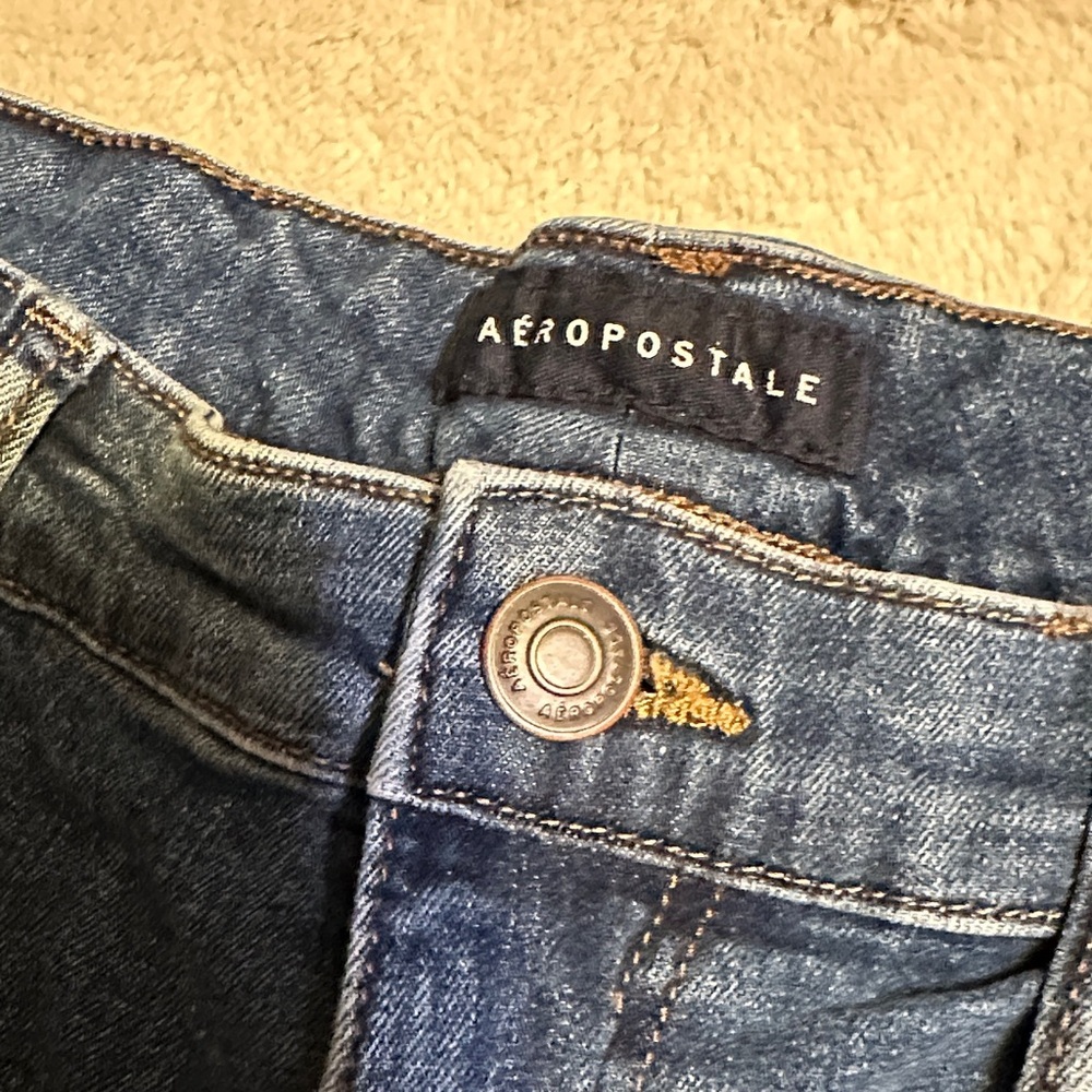 A171.   Aeropostale Women's Classic Blue mid rise Boot Cut Jeans size 10 L - Picture 4 of 11